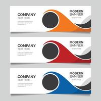 Abstract banner designs with wavy shapes vector