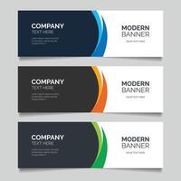 Abstract horizontal banner template design vector