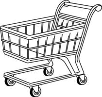 shopping cart or super market trolley without background vector