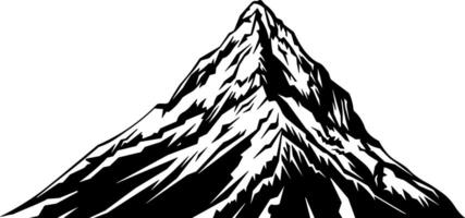 black silhouette of a mountain without background vector