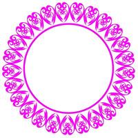 Round pink frame in the form of an abstract pattern arranged in a circle on a white background vector