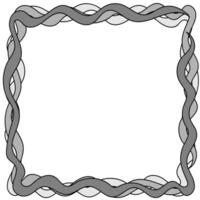 Gray abstract quadrangular frame in the form of a pattern of wavy lines vector
