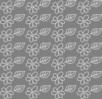 Seamless texture in the form of a gray floral pattern in doodle style vector