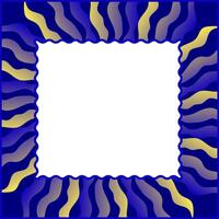 Frame with yellow and blue pattern of wavy lines vector