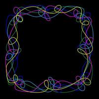 Abstract frame made of colorful lines drawn in doodle style vector