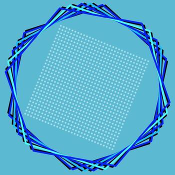 Frame in the form of a polygon on a blue background vector