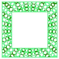 Green square frame with an abstract pattern of intertwining wavy lines vector