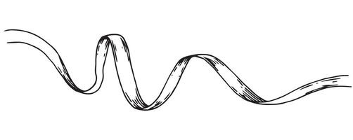 illustration in sketch style. silk ribbon. symbol of the fight against breast cancer, femininity vector