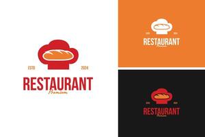 A logo design of chef hat with a loaf of bread, ideal for a bakery or artisanal bread maker. illustration template idea vector