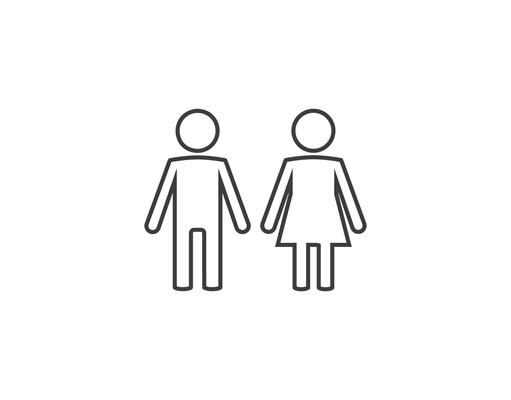 Child, baby line icon. illustration, flat design.
