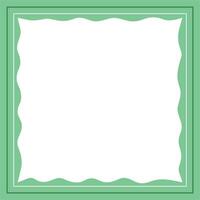 Green and white square wavy background color with stripe line shape. Suitable for social media post and web internet ads. Template layout. Frame, boarder for text, picture, advertisement. Empty space. vector