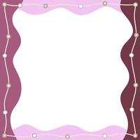 Abstract wavy background. Frame or border. Empty space. Hand drawn various shapes and doodle objects. Modern trendy illustrations. Pastel pink and violet colors. vector