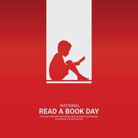 National Read a Book Day creative. Book and man silhouette isolated on Template for background. Read a Book Day ads Poster, , 3d, illustration, September 6. Important day, Holiday concept. vector