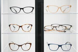 eye glasses on the shelf photo