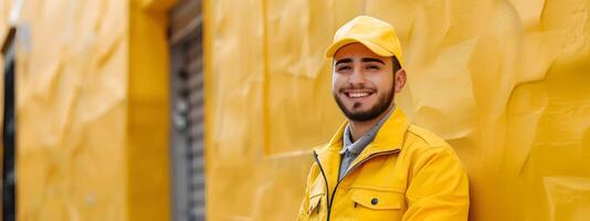 Dedicated Parking Attendant Thriving in Job Outdoor Radiating Happiness and Professionalism photo