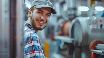 Happy Young Professional Excelling in Manufacturing Career photo