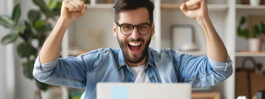 Thriving Marketing Specialist Exuding Joy While Crafting Successful Campaign Strategies photo