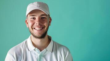 Young Golf Professionals Joyful Training Session on a Lush Course photo