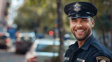 Friendly and Approachable Police Officer Serving the Community with Professionalism photo