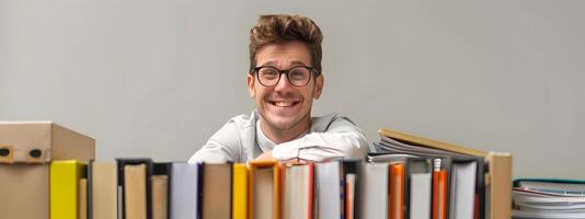 Hardworking Young Professional Efficiently Organizing Files with Enthusiasm photo