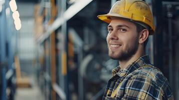 Confident Building Inspector Overseeing Construction Site with Professionalism photo