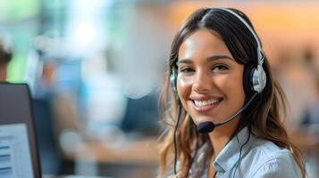 Friendly and Capable Customer Service Representative Assisting Clients photo