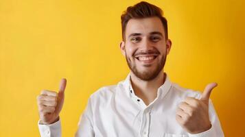 Enthusiastic Young Continuous Improvement Consultant Showing Thumbs Up for Success photo
