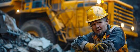 Dedicated Heavy Equipment Operator Diligently Works at Sprawling Construction Worksite photo