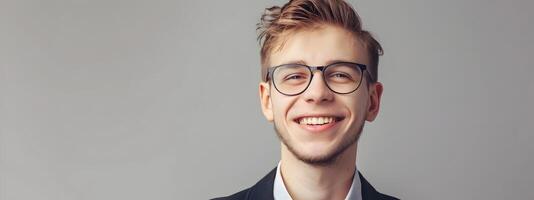 Confident Young Business Professional Smiling in Formal Attire photo