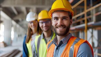 Dedicated Construction Supervisors Overseeing a Successful Project Site photo