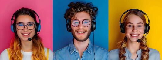 Diverse Team of Young Professionals Providing Friendly Customer Support photo