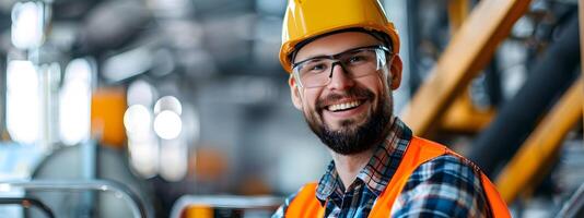 Hardworking Salesman Proudly Showcases Industrial Expertise photo