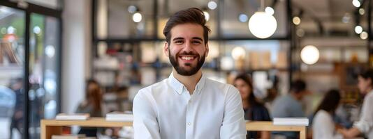 Portrait of a Smiling Young Professional Business Associate at Work photo