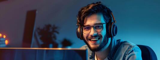 Smiling Young Technical Specialist Assisting with Digital Solutions photo