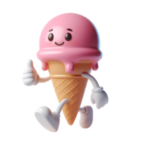 Ice Cream character isolated in transparent background png
