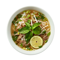 Pho Soup with Beef and Basil - Photo png