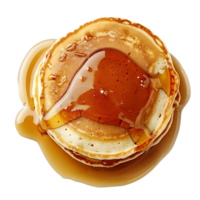 Delicious Stack of Pancakes with Syrup - Realistic Food Image png