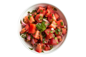 Tomato and Onion Salad in a White Bowl - Food Photography png