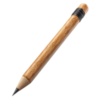 Wooden Pencil with Black Eraser, Isolated on Black Background png