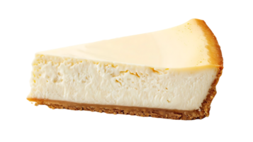 Slice of Classic Cheesecake with Graham Cracker Crust - Photo png