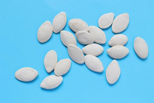 Top view of pumpkin seeds pattern texture background photo