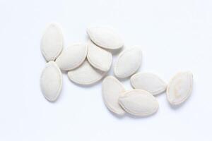 Top view of pumpkin seeds pattern texture background photo