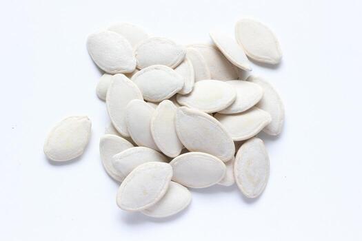 Top view of pumpkin seeds pattern texture background photo