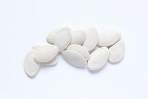 Top view of pumpkin seeds pattern texture background photo