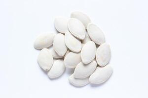 Top view of pumpkin seeds pattern texture background photo