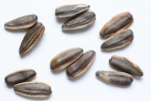 Sunflower seeds isolated on white background photo