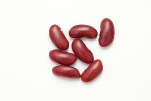 Red beans isolated on white background photo