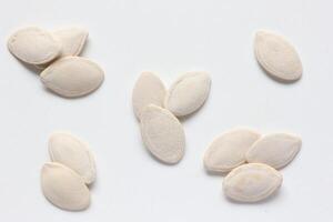 Top view of pumpkin seeds pattern texture background photo
