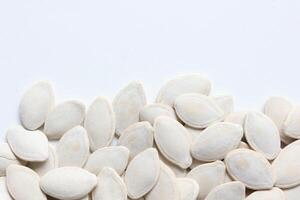Top view of pumpkin seeds pattern texture background photo