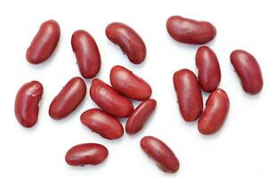 Red beans isolated on white background photo